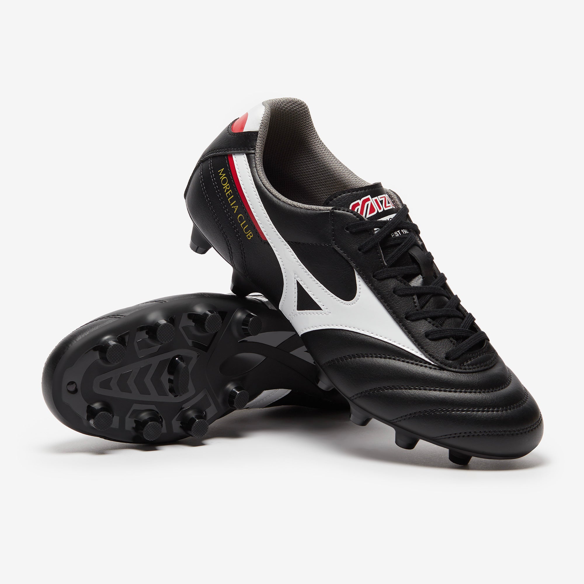 Mizuno Morelia サッカーシューズ UK8.5 Mizuno Morelia II Club Firm Ground - Black/White/Chinese Red