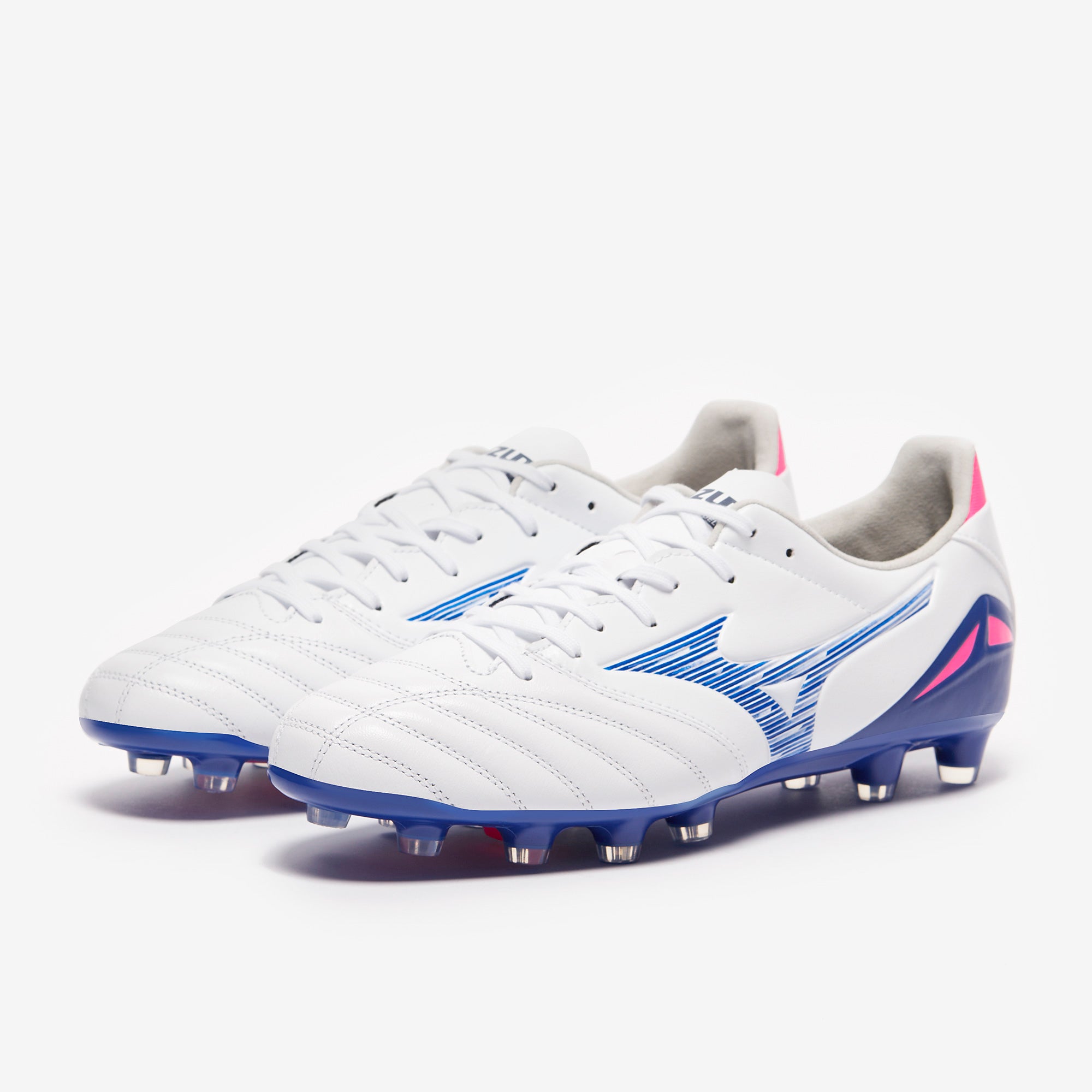 Mizuno Morelia Neo IV Pro Firm Ground - White/Tanager Turquoise