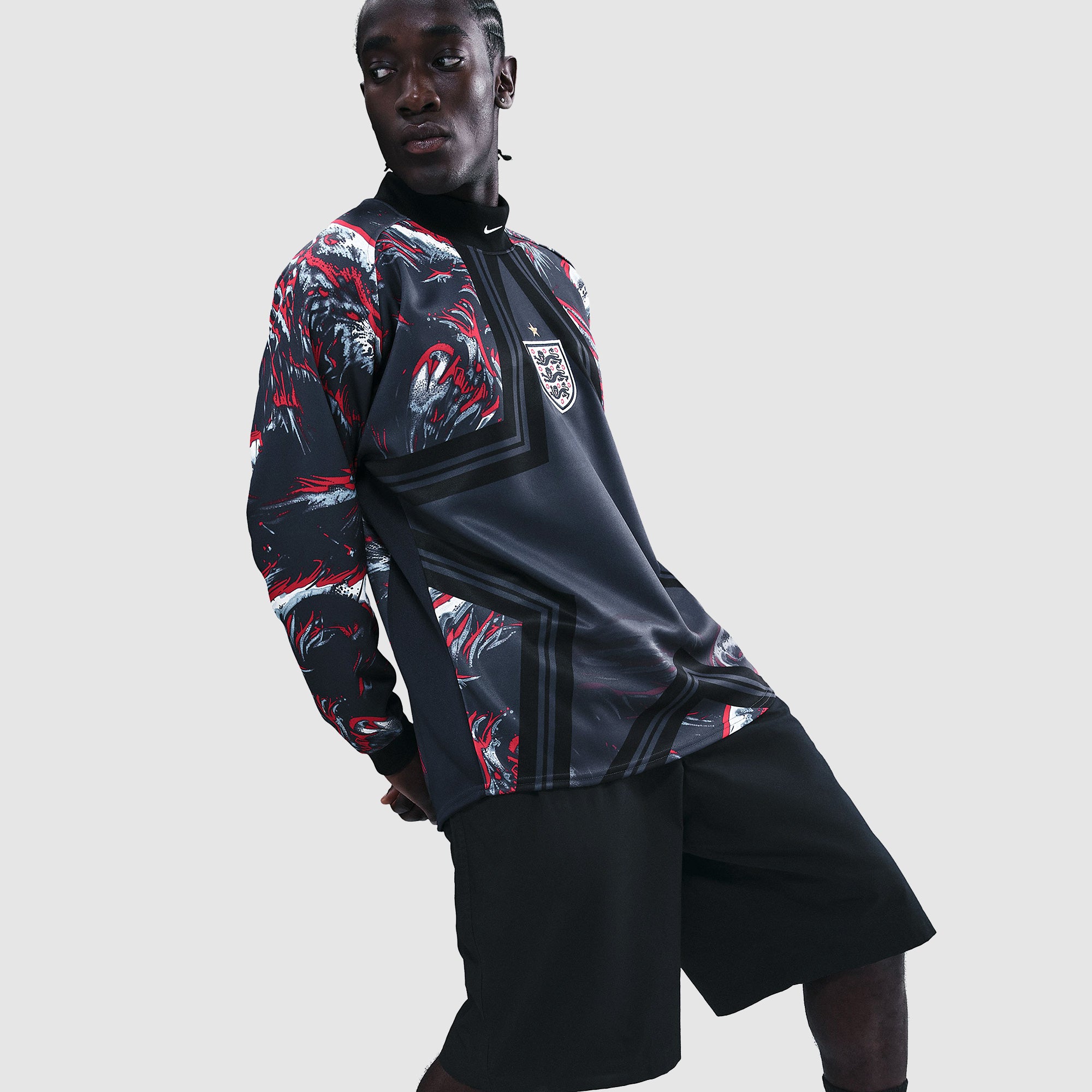 Nike England 2025 Goalkeeper LS Shirt - Black/Obsidian/White