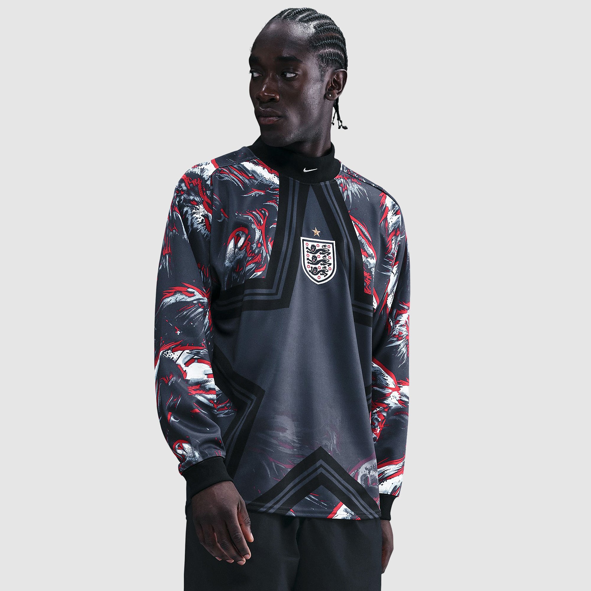 Nike England キーパーシャツ Nike England 2025 Goalkeeper LS Shirt - Black/Obsidian/White