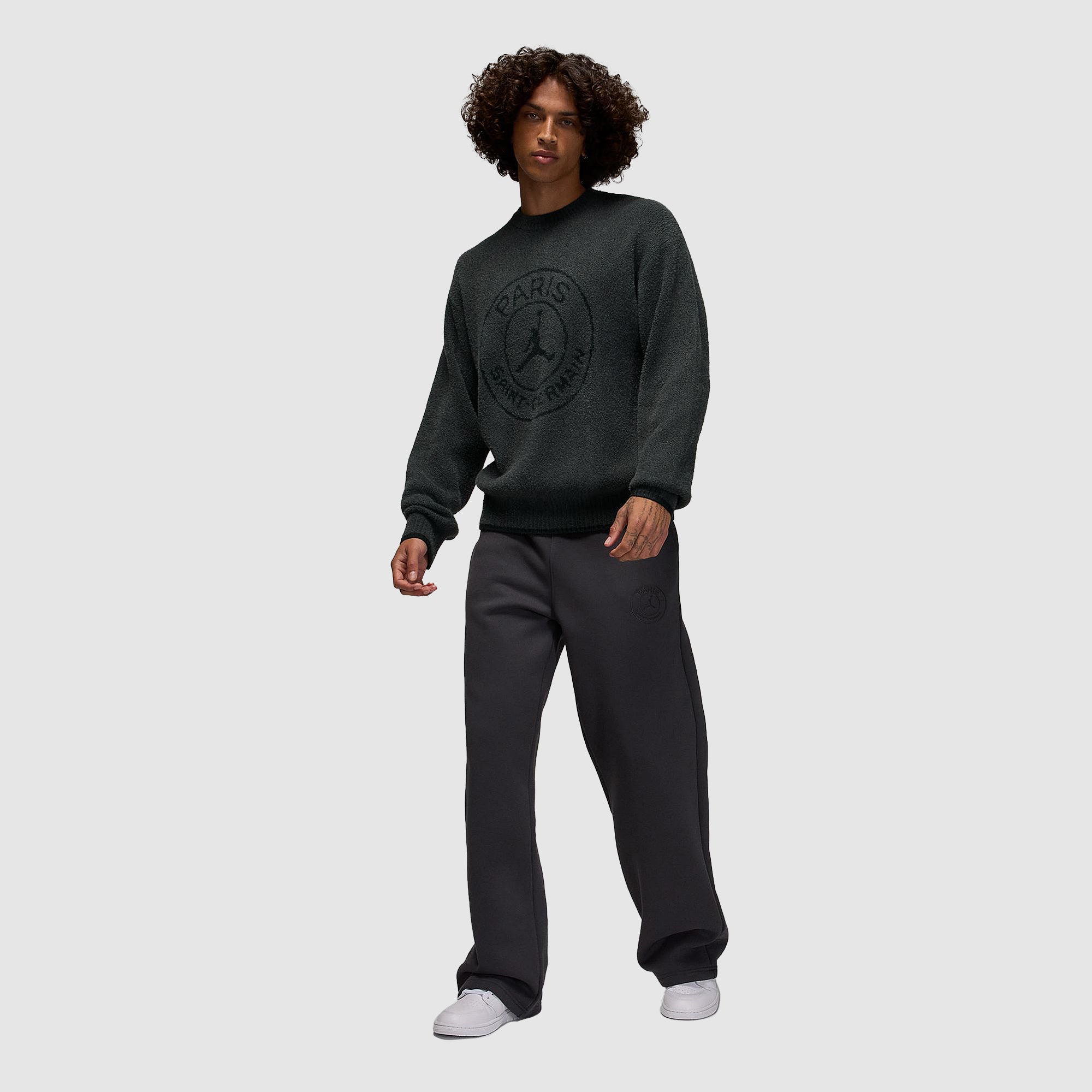 Jordan x PSG Knit Sweater - Anthracite/Black - Tops - Mens Replica
