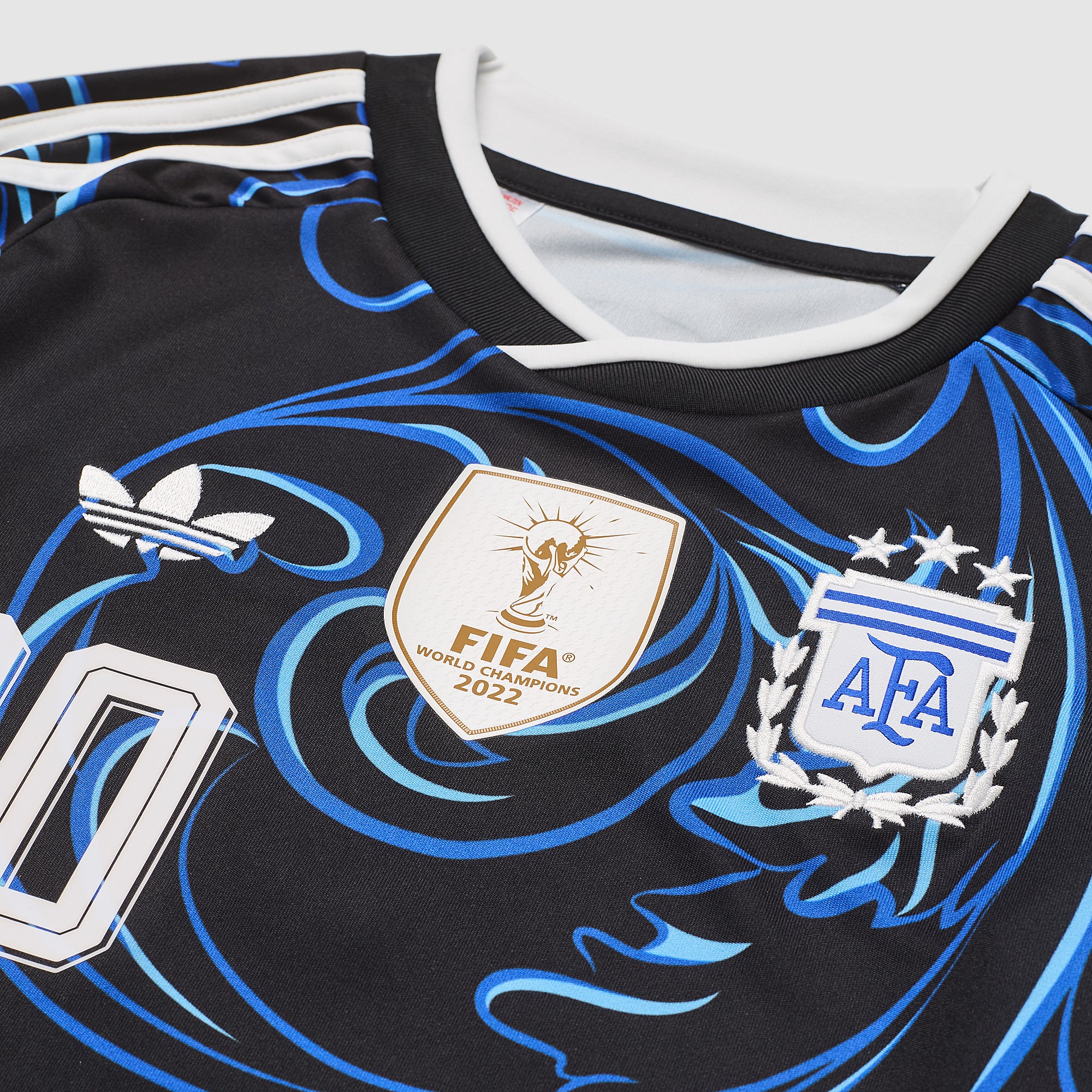 adidas アルゼンチン MESSI 10 シャツ ブラック　オーセンティック adidas Originals Argentina 2026 Kids Away Shirt with Messi 10