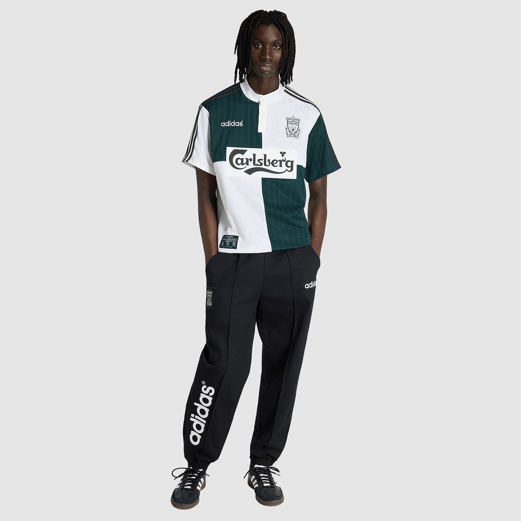 adidas Liverpool 1995 Away Shirt - White/Rich Green - Mens Replica