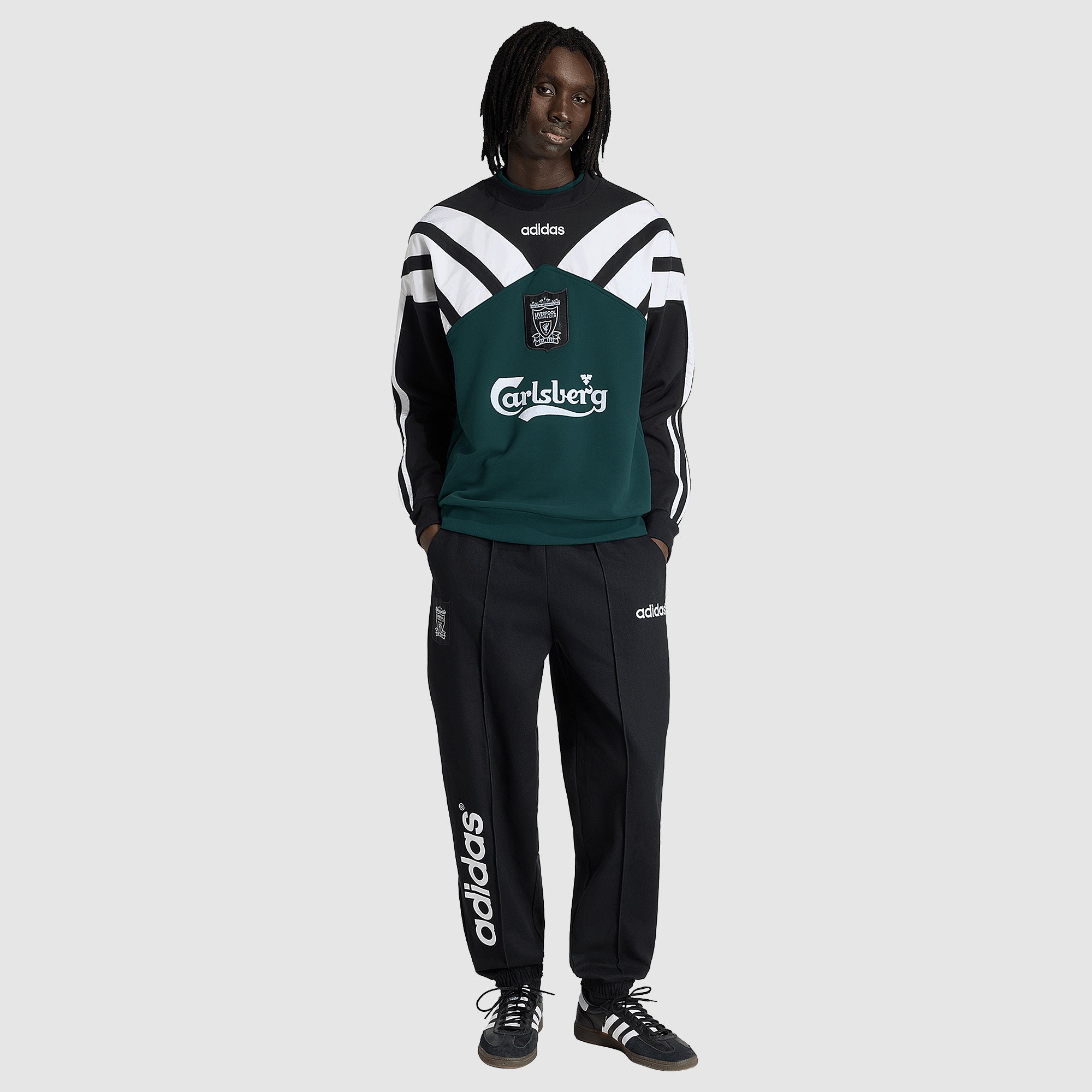 adidas Liverpool 1995 Sweatshirt - Rich Green/Black - Mens Replica