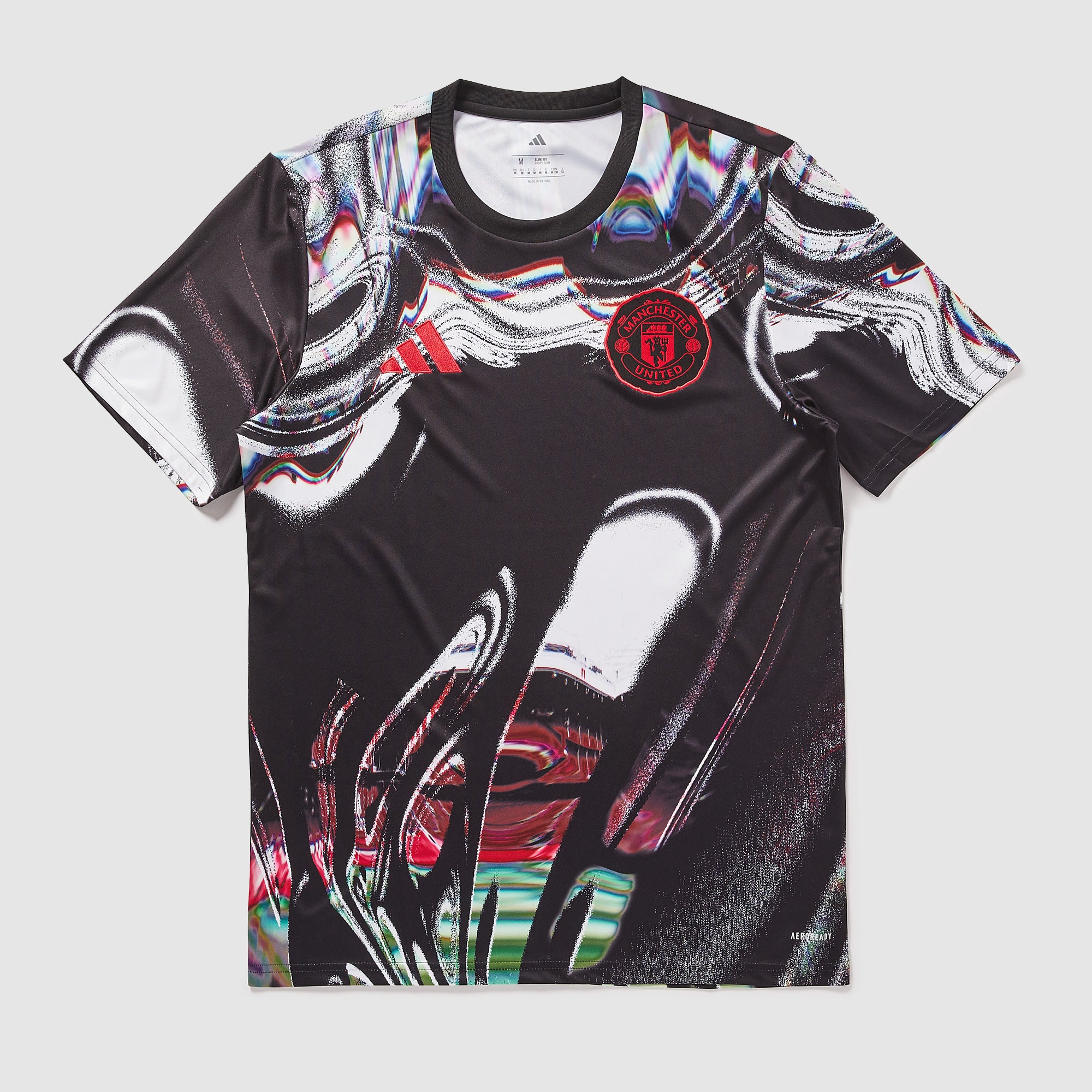 adidas Manchester United シャツ 黒赤 adidas Manchester United 25/26 Pre-Match Shirt - Black/White/Mufc