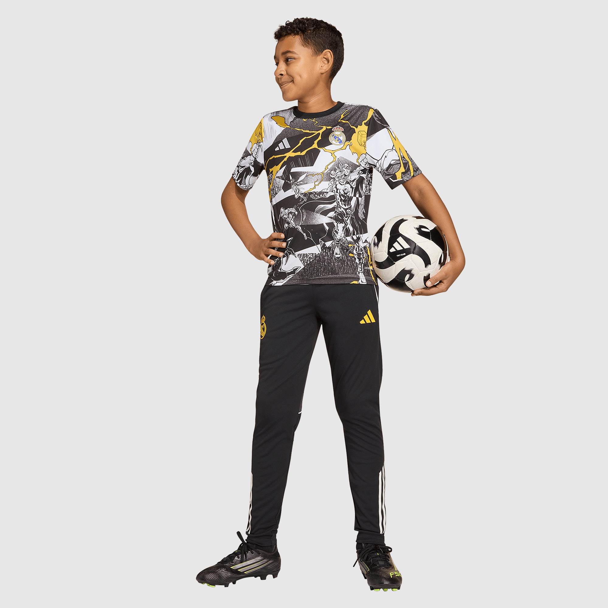adidas Real Madrid 25/26 x Marvel Kids Pre-Match Shirt - White