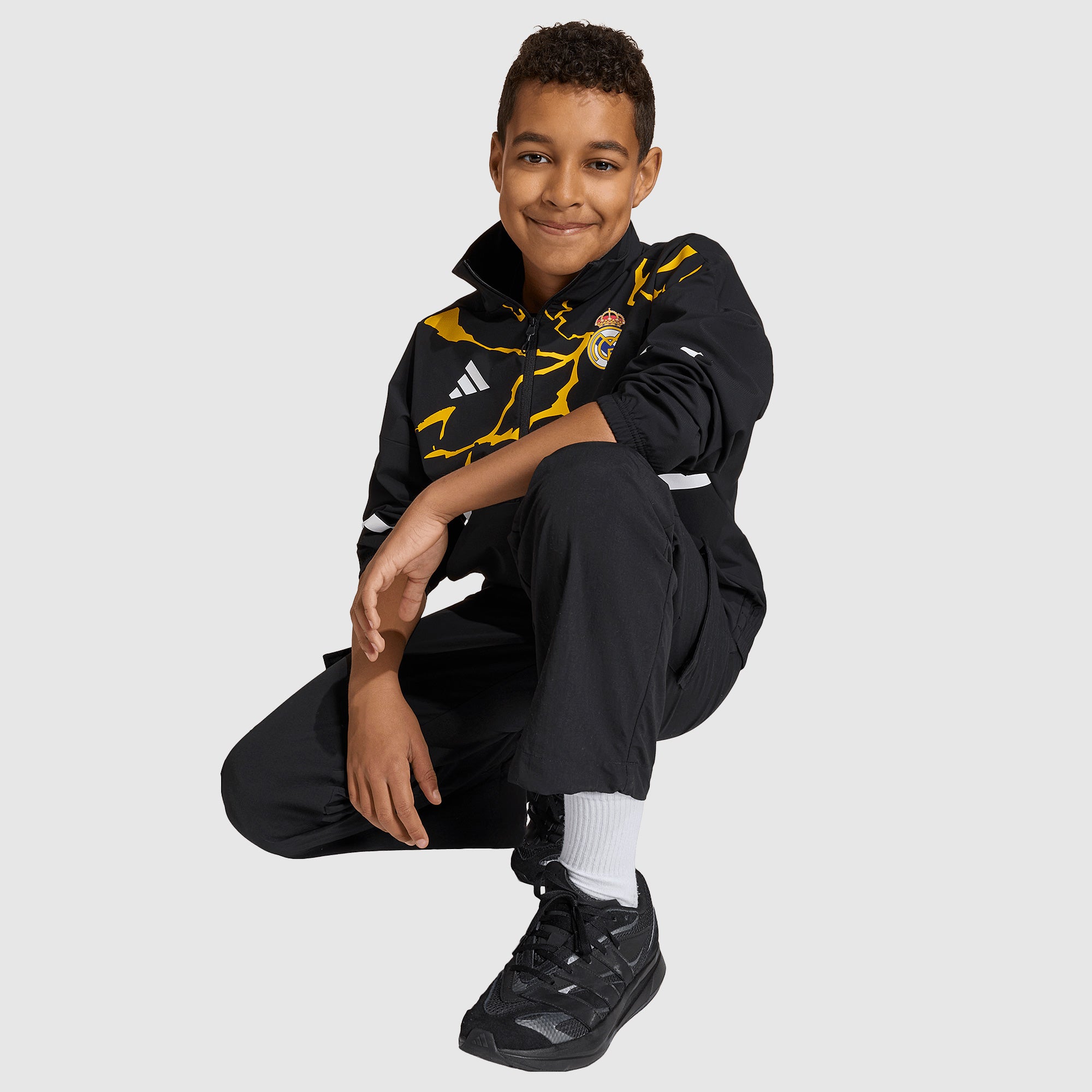 adidas Real Madrid 25/26 x Marvel Kids Anthem Jacket - Black