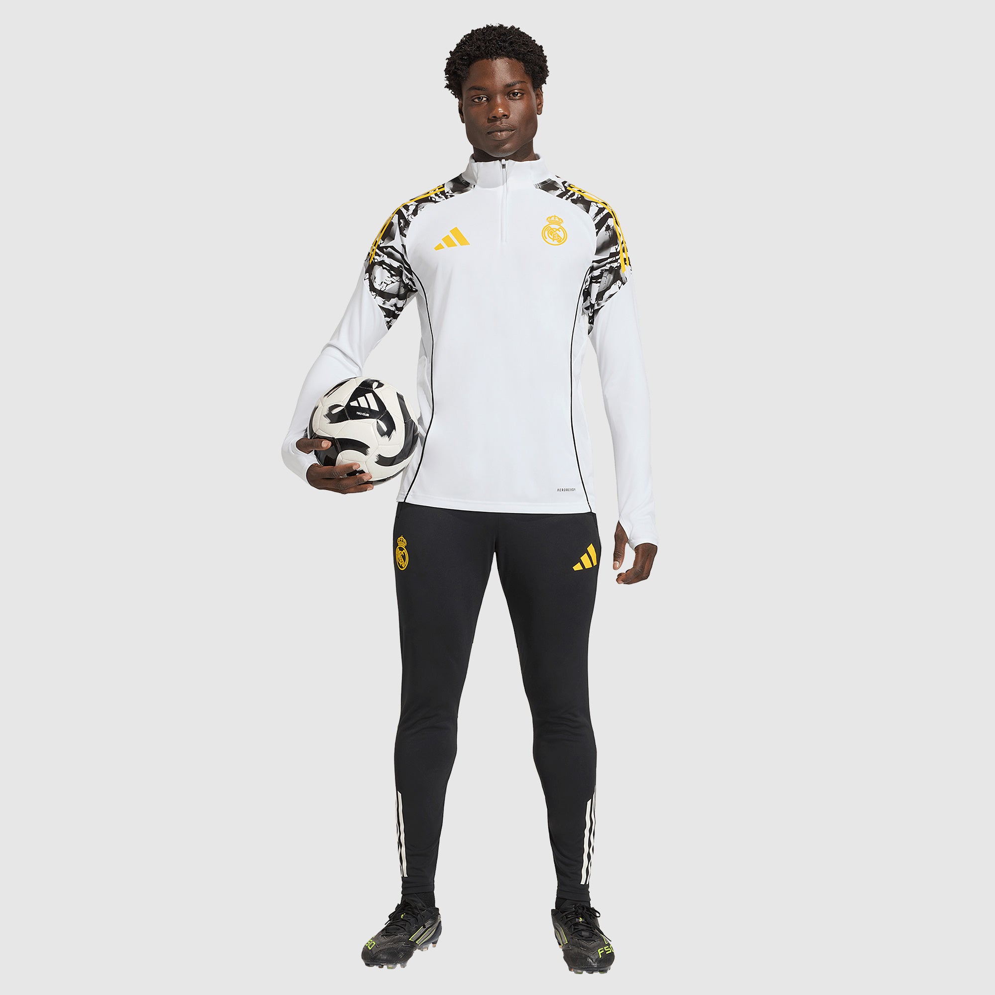 adidas Real Madrid 25/26 x Marvel Drill Top - White/Bold Gold
