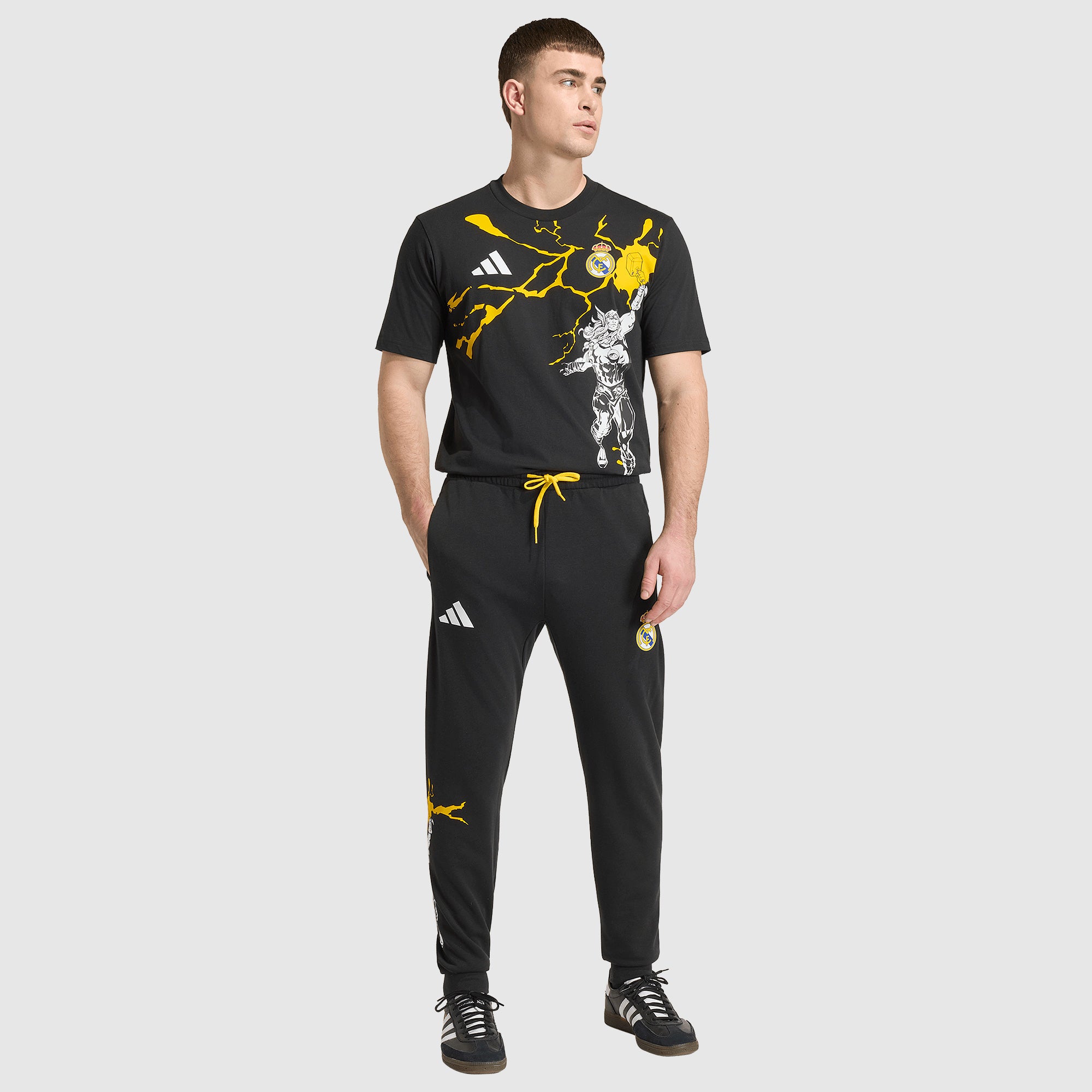 adidas Real Madrid 25/26 x Marvel T-Shirt - Black - Mens Replica