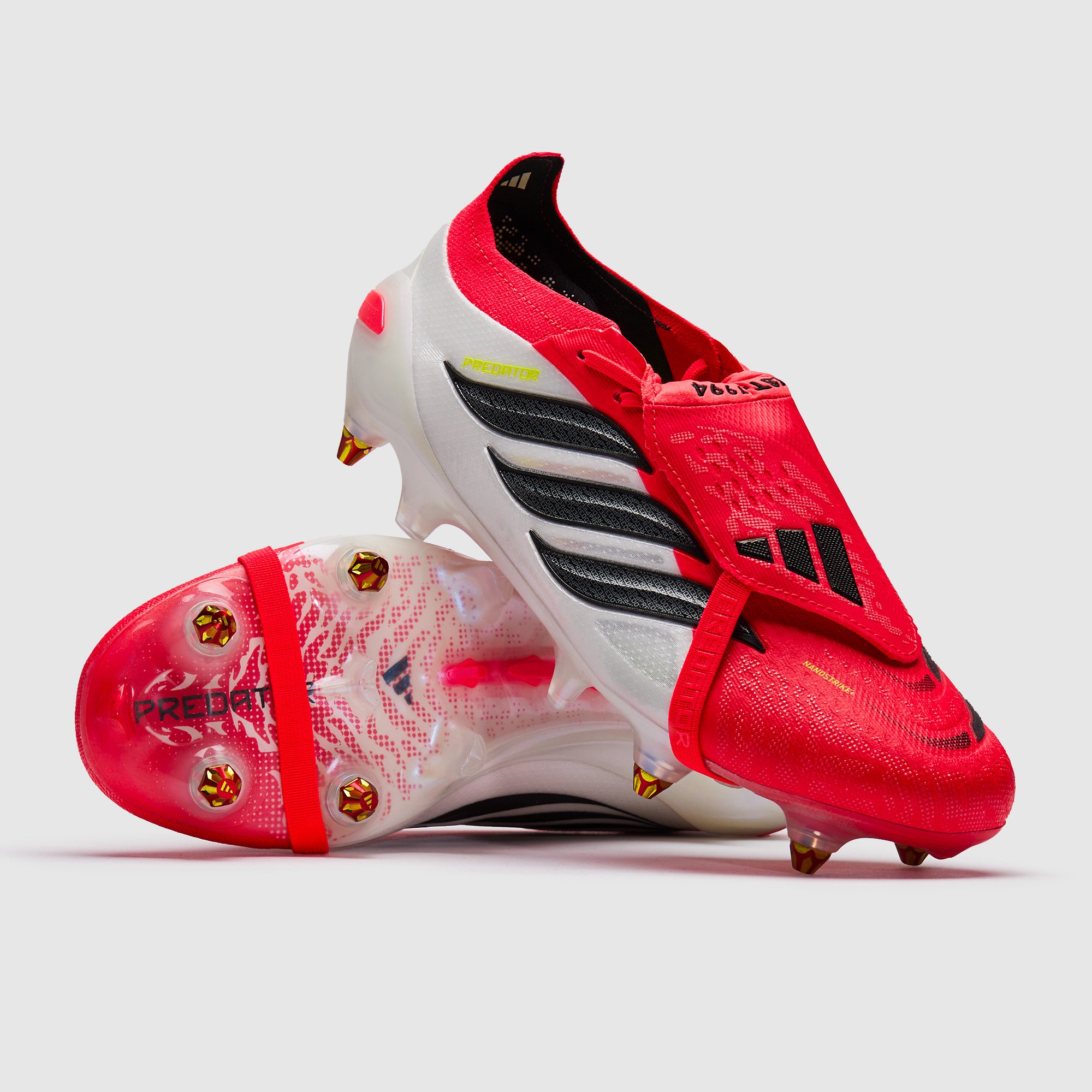 adidas Predator サッカーシューズ レッド/ホワイト adidas Predator Elite Tongue Soft Ground - Lucid Red/Core Black