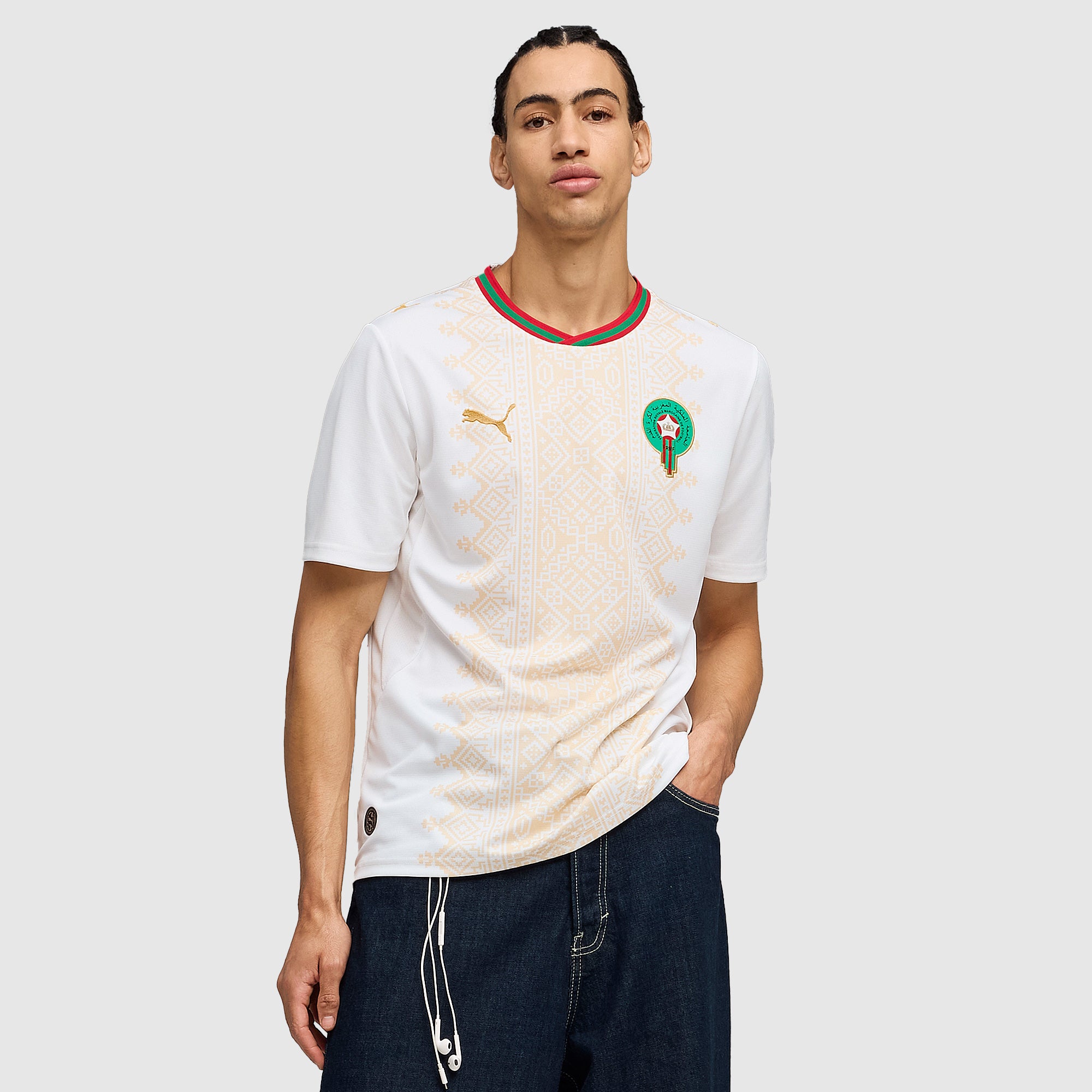 Puma Morroco 2026 Away Shirt - Puma White/Victory Gold - Mens Replica