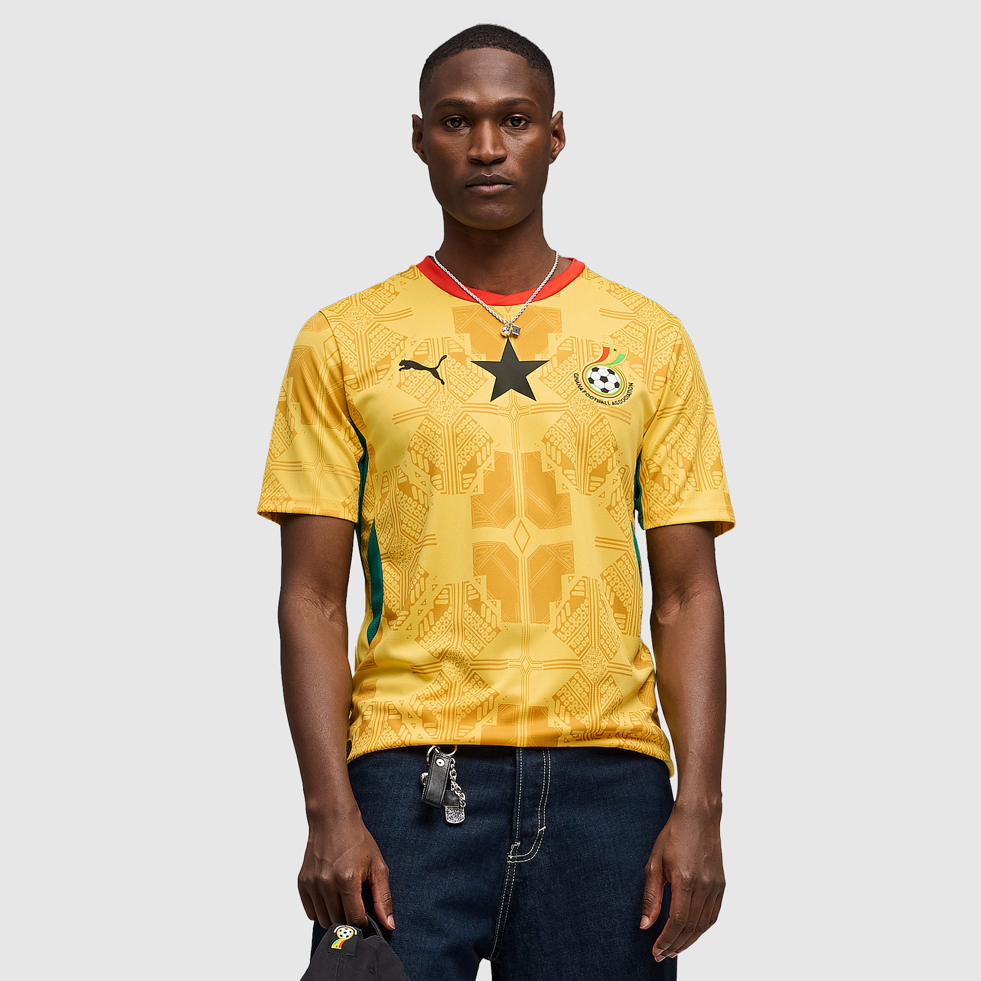 Puma Ghana 2026 Away Shirt - Sunny Yellow/Archive Gold - Mens Replica