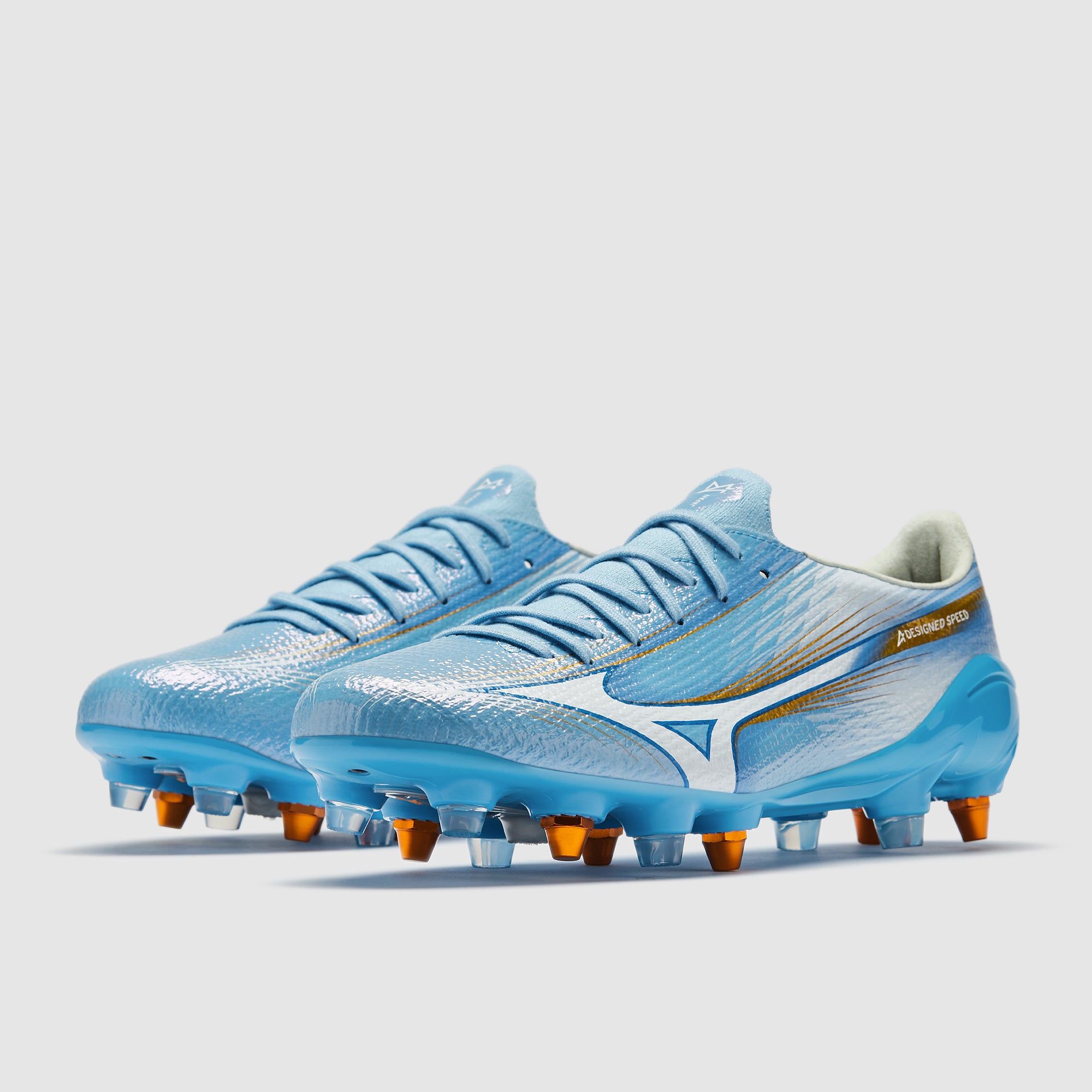 Mizuno Alpha III Made In Japan Mix Soft Ground - Celeste/White
