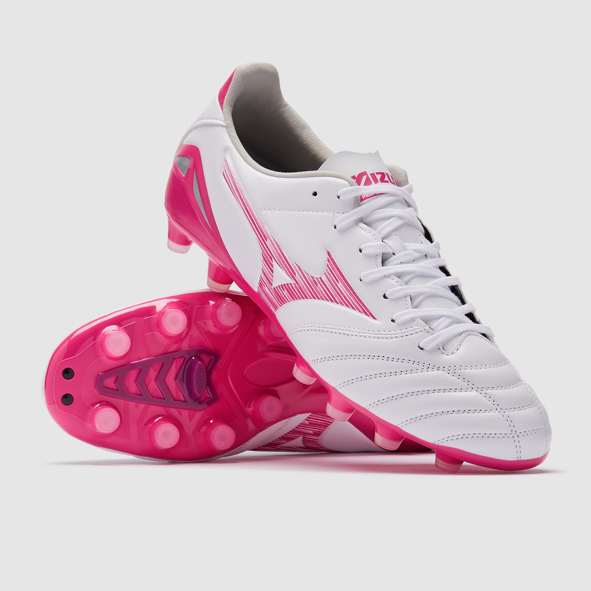 Mizuno Morelia Neo IV Pro Firm Ground - White/Fuchsia Purple