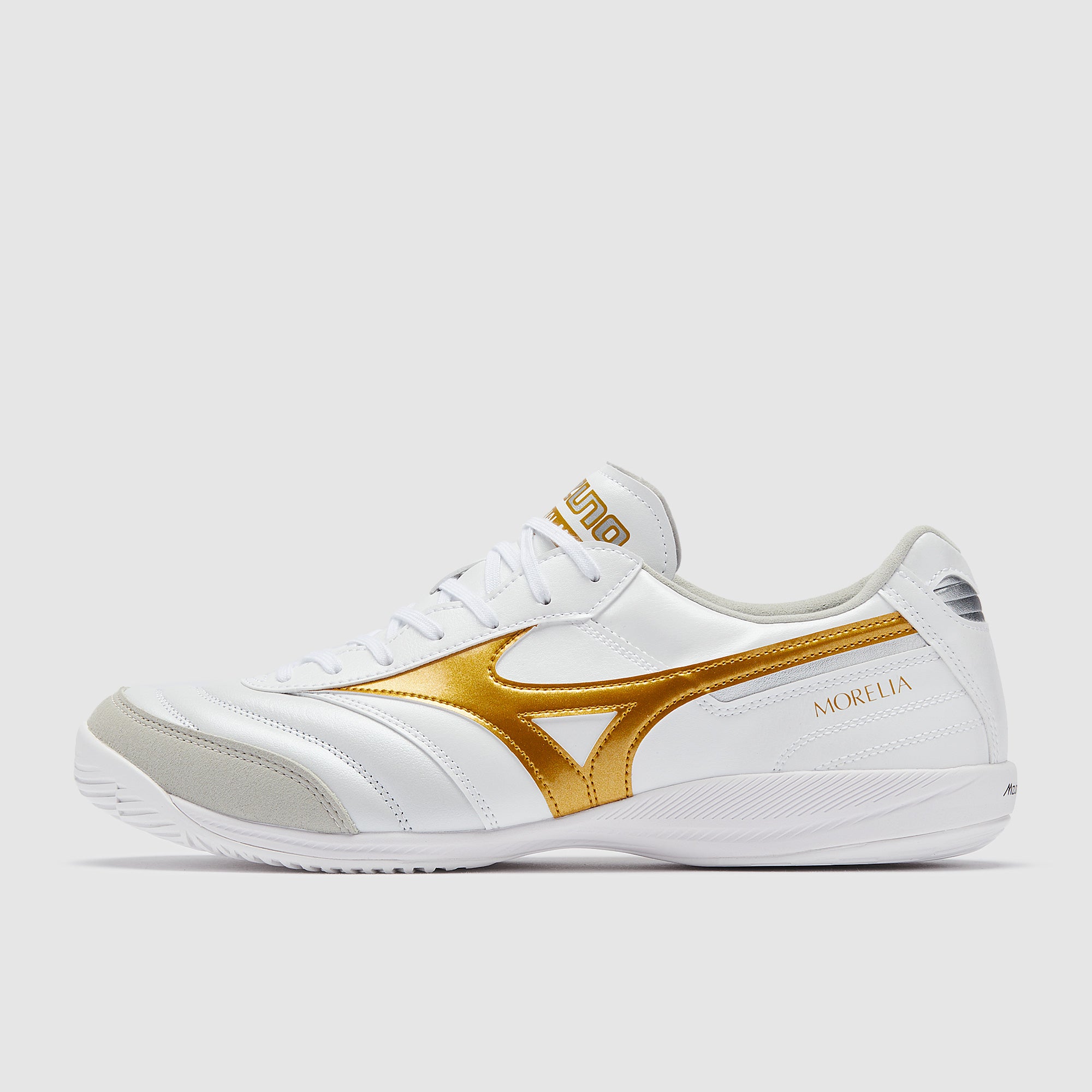 MORELIA SALA ELITE IN ホワイト/ゴールド Mizuno Morelia Sala Elite IN - White/Football Gold/Galaxy Silver