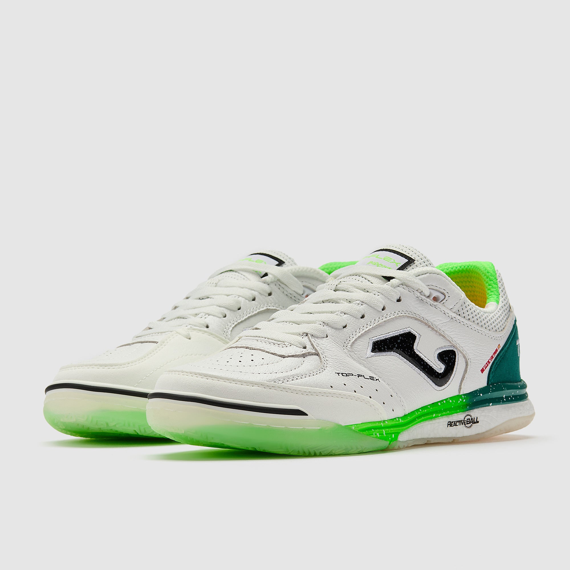 Joma Top Flex Rebound Indoor - White/Green/Orange - Adult Boots