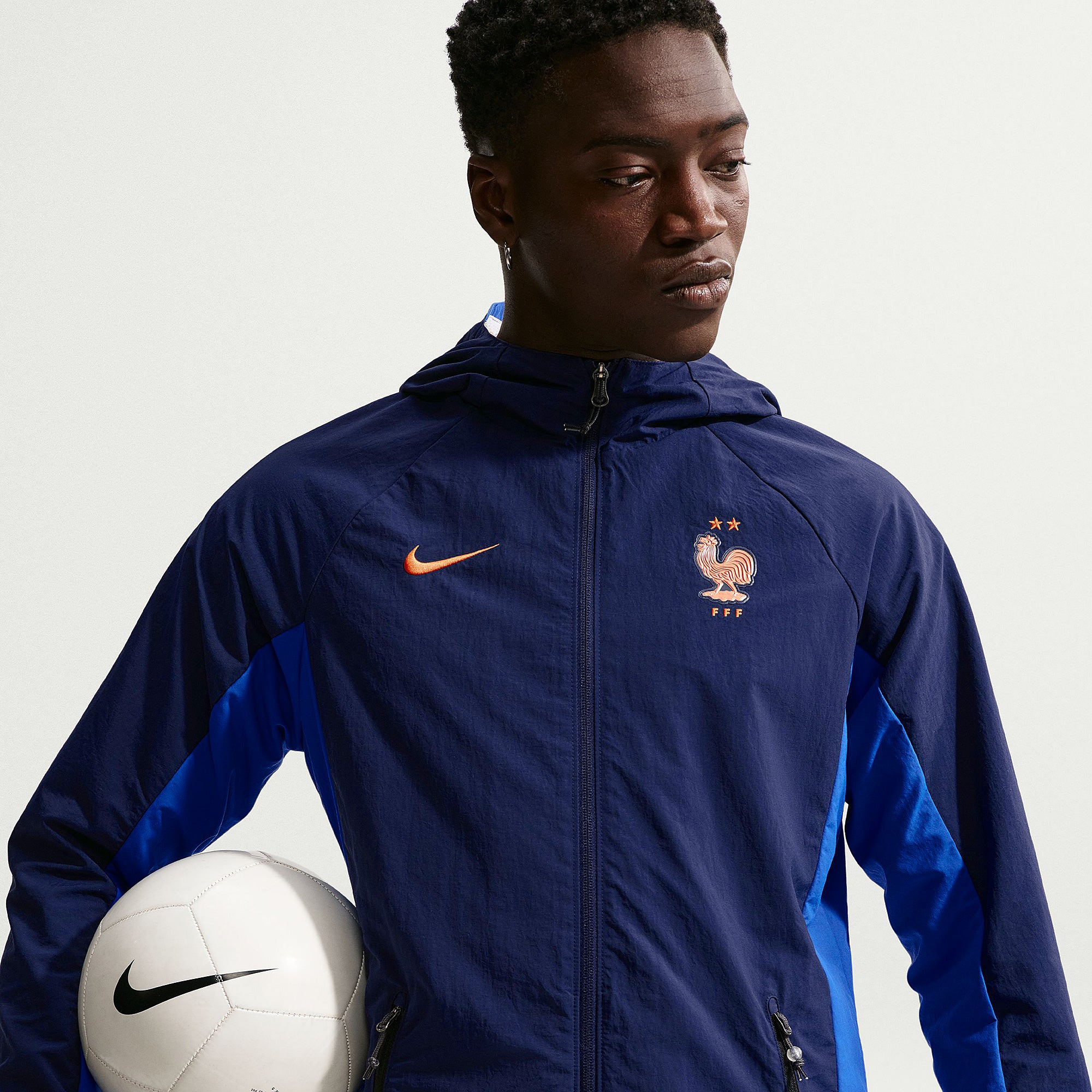 ウェア France national team uniform jacket Nike Nike France 2026 AWF Woven Jacket - Blackened Blue/Game Royal