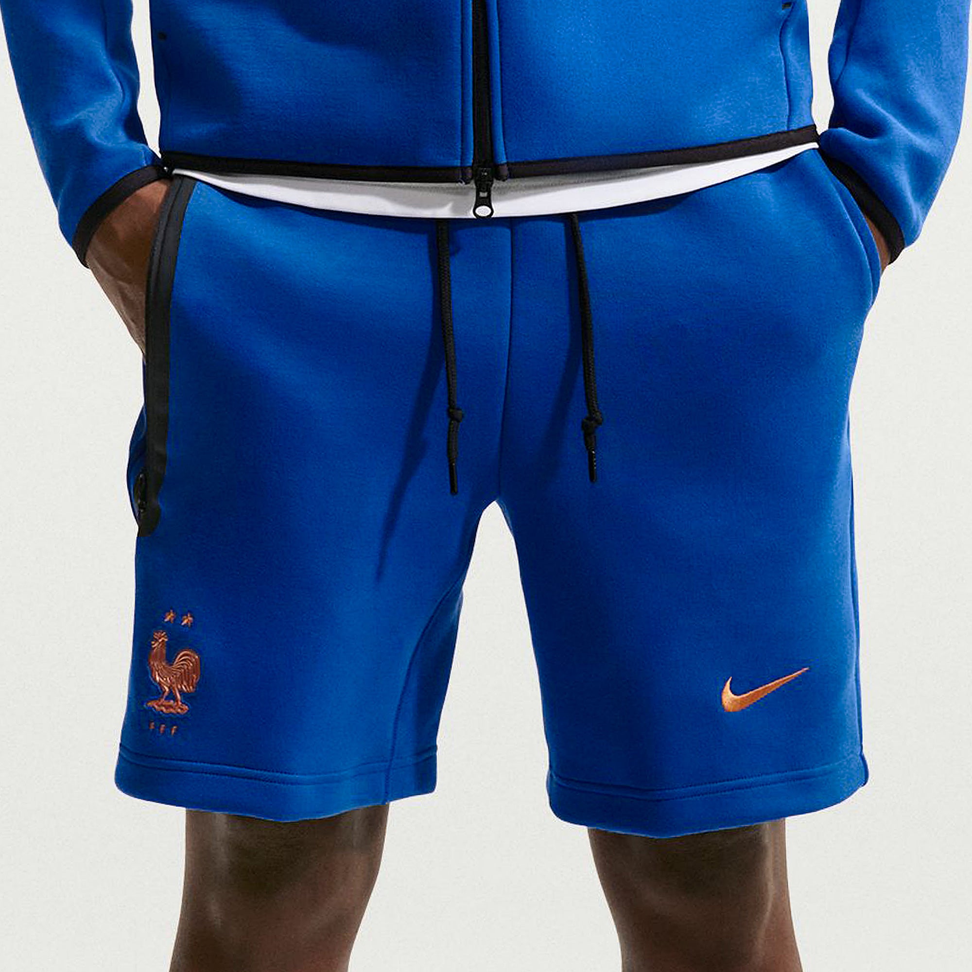 Nike France 2026 Tech Fleece Shorts - Game Royal/Metallic Copper