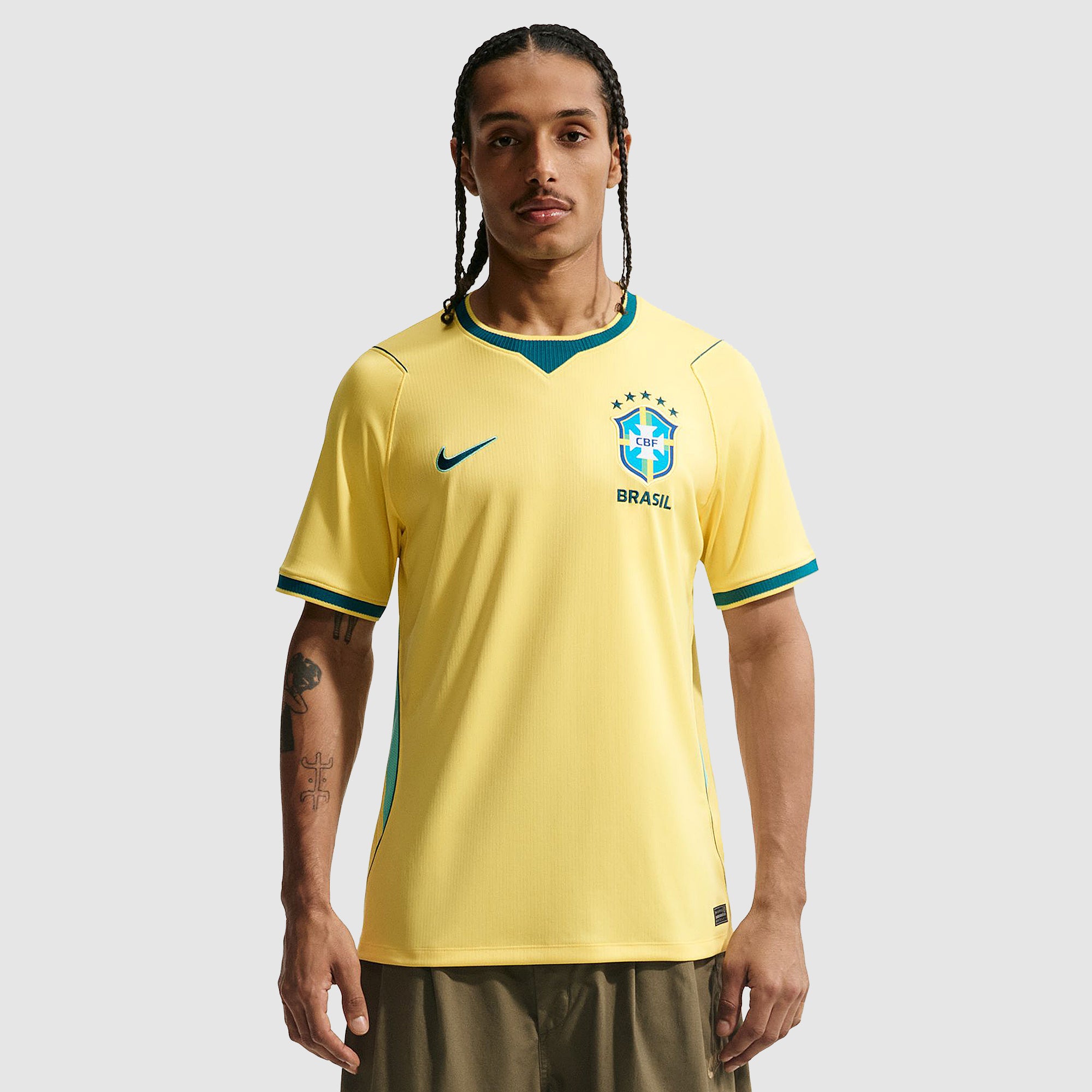 Nike Brazil 2026 Dri-FIT Stadium Home Shirt - Canary/Light Menta