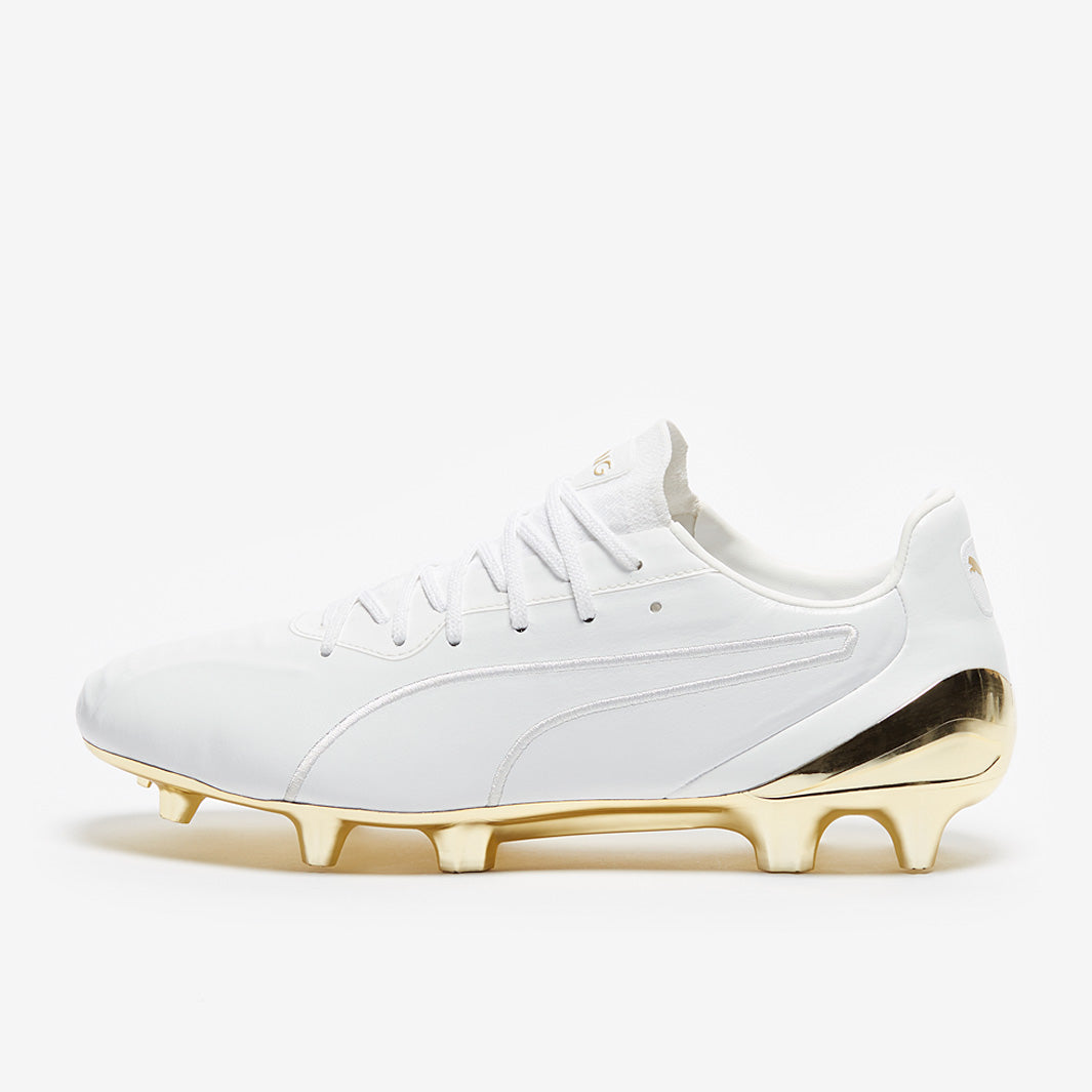 Puma King Platinum FG/AG - White/Gold - Firm Ground - Mens Boots