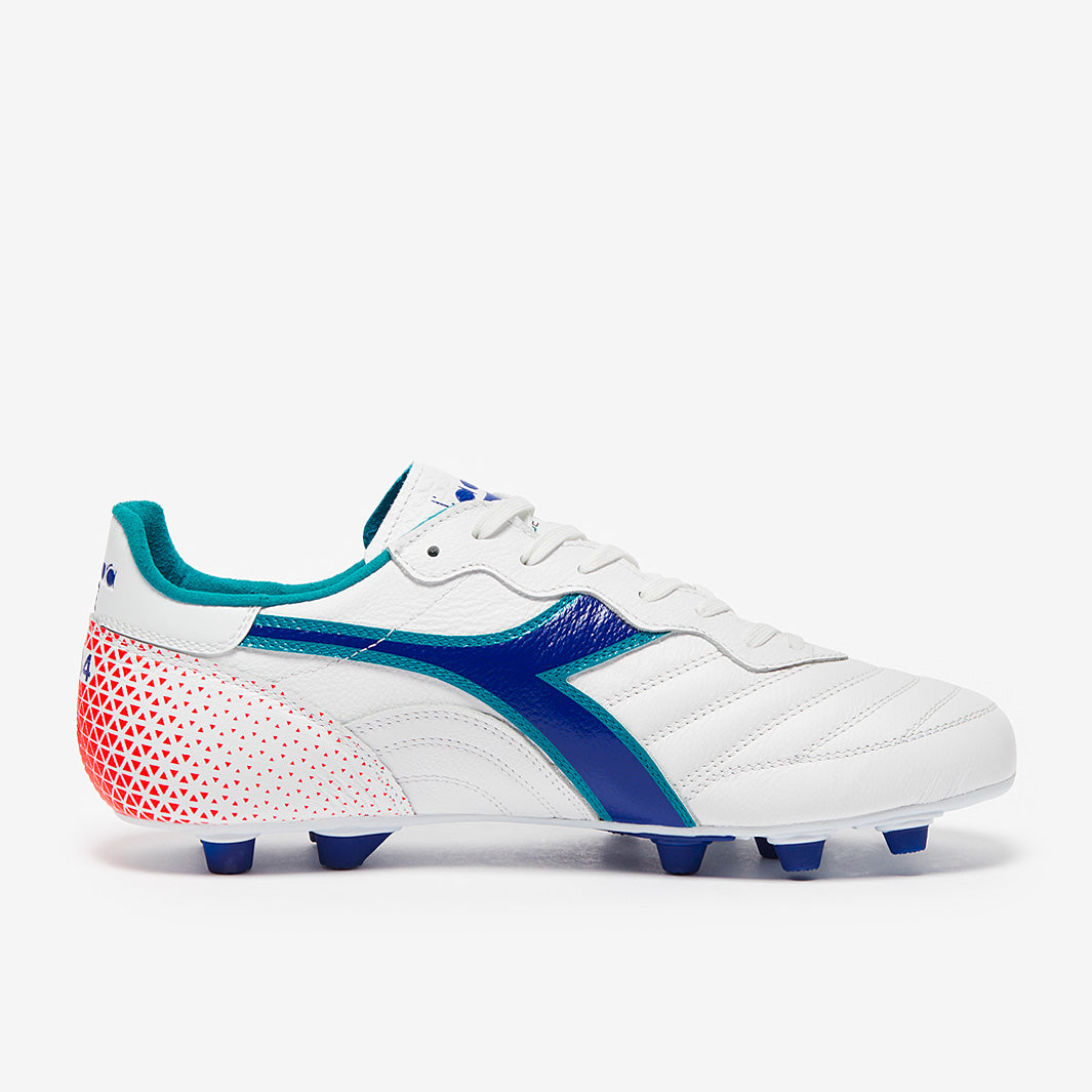 Diadora Brasil サッカーシューズ ホワイト/ブルー Diadora Brasil Made in Italy OG FG - White/Navy - Mens Boots