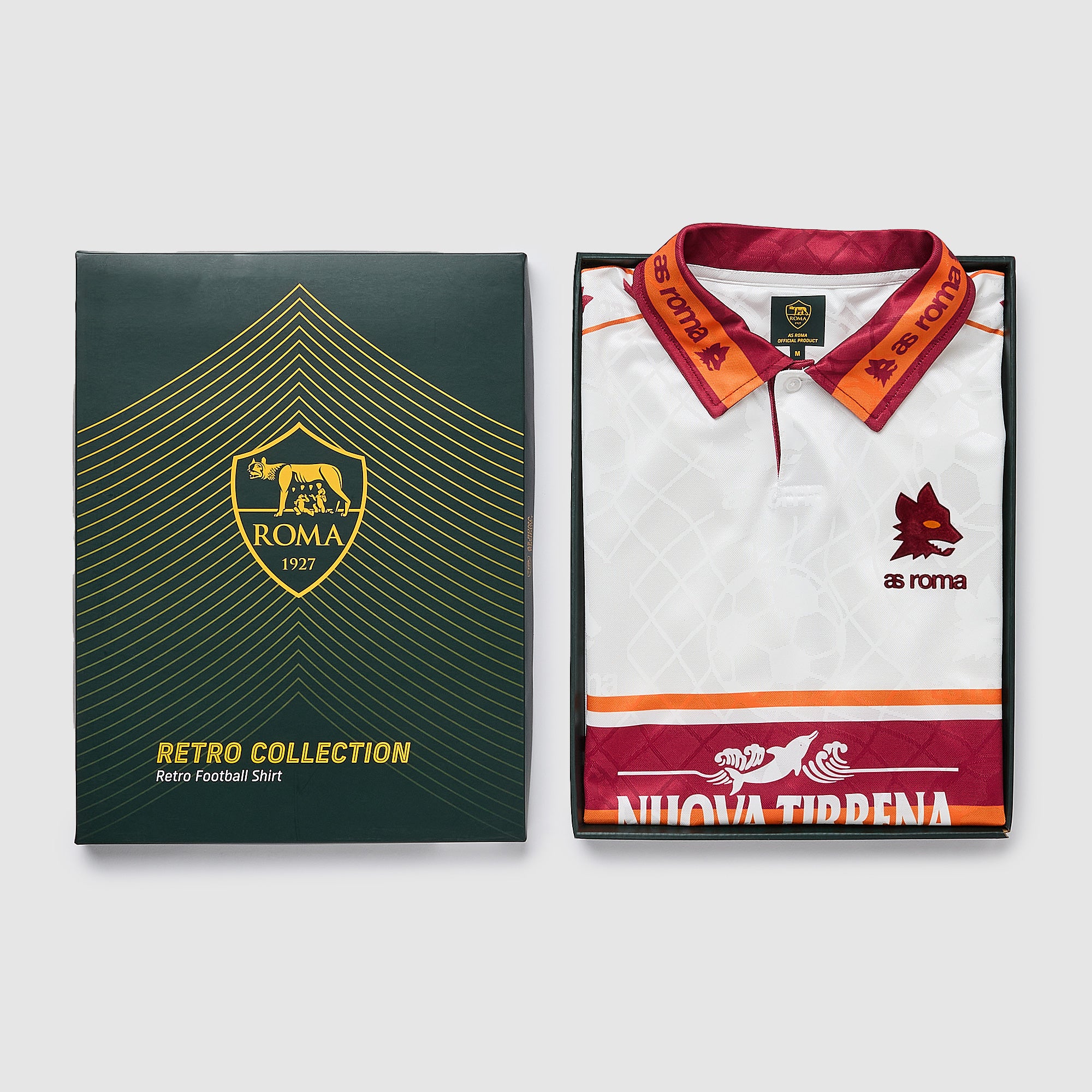 Copa Football AS Roma 1994-95 Retro Away Shirt - White - Mens Replica